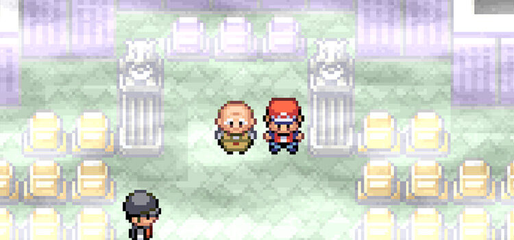 Standing next to Mr Fuji in Pokémon Tower (FireRed)