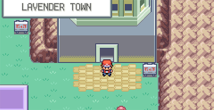 Outside of Pokémon Tower in Lavender Town / Pokemon FRLG