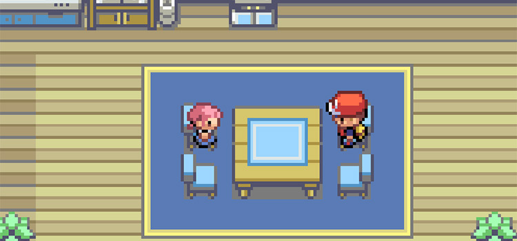 Sitting with the NPC that trades a Farfetchd in FireRed