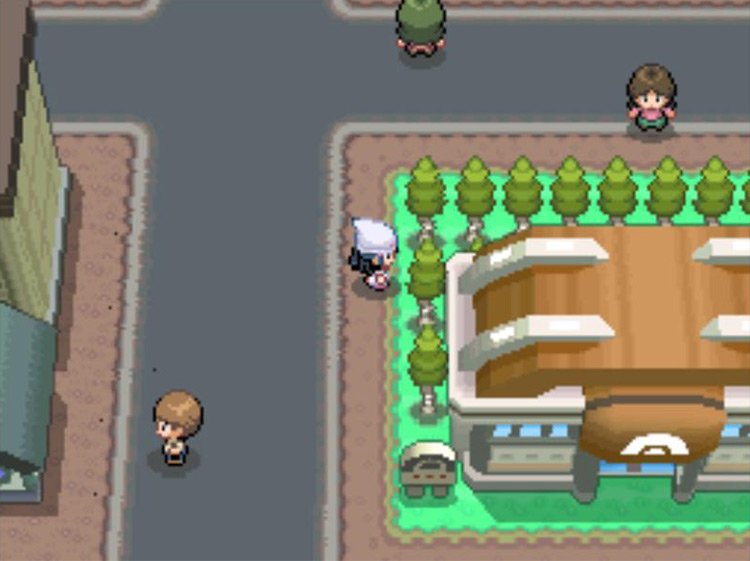 Slipping through a gap in the trees. / Pokémon Platinum