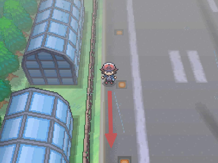 After reaching the fence at the opposite end of the runway, head South / Pokémon BW