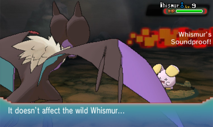 Whismur’s Soundproof makes it immune to Sound-Based Moves / Pokémon Omega Ruby and Alpha Sapphire