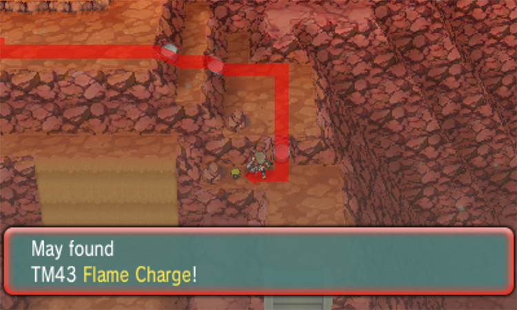 The location of TM43 Flame Charge / Pokémon Omega Ruby and Alpha Sapphire