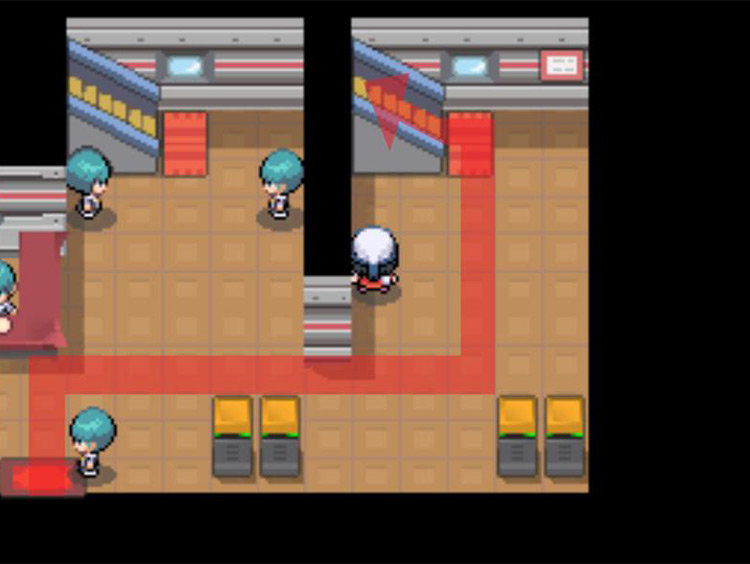 Ascending the right-hand staircase. / Pokémon Platinum