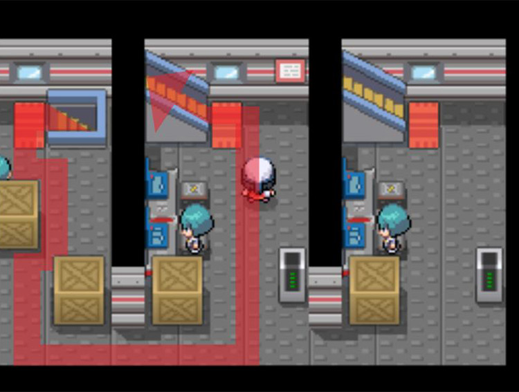 Choosing the left-hand staircase on the second floor. / Pokémon Platinum