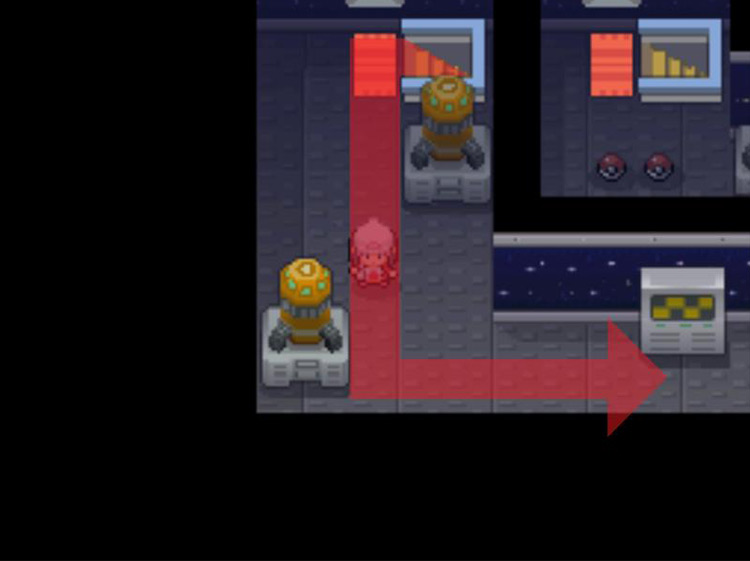 Turning the corner on the top floor. / Pokémon Platinum