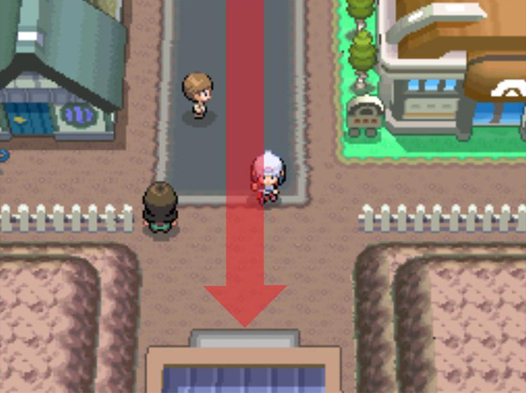 Leaving Eterna City through the southern gate. / Pokémon Platinum