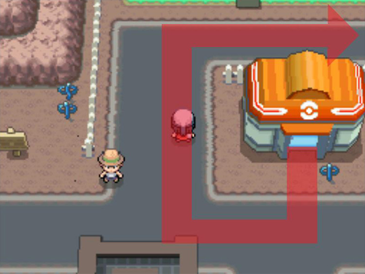Eterna City leaving the PokeCenter / Pokémon Platinum