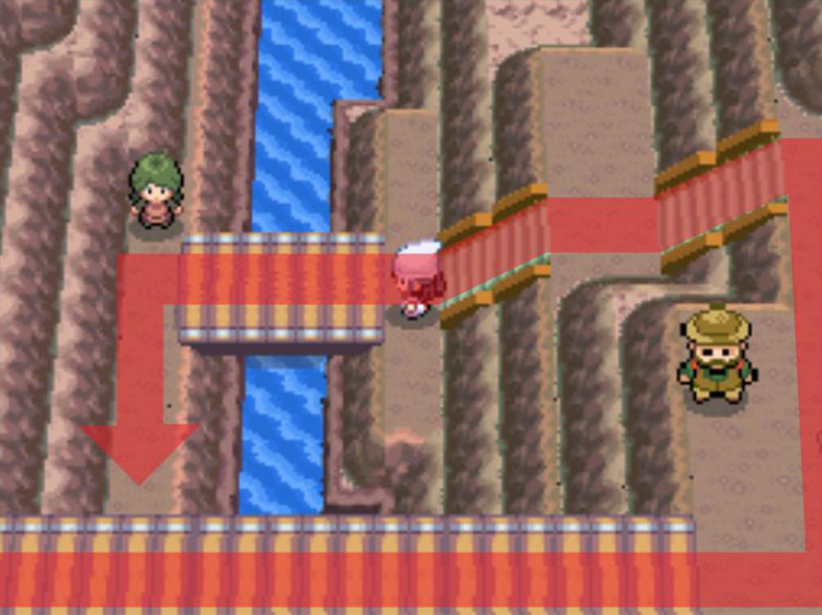 Bridges in front of Mt. Coronet. / Pokémon Platinum