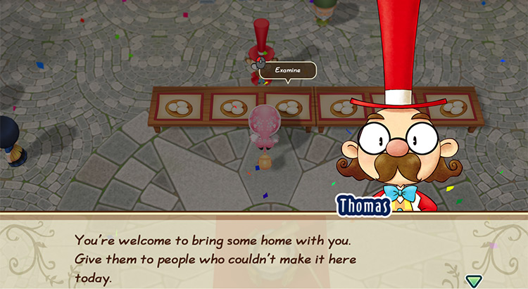 The farmer obtains Mochi during the Mochi Bonanza Festival. / Story of Seasons: Friends of Mineral Town