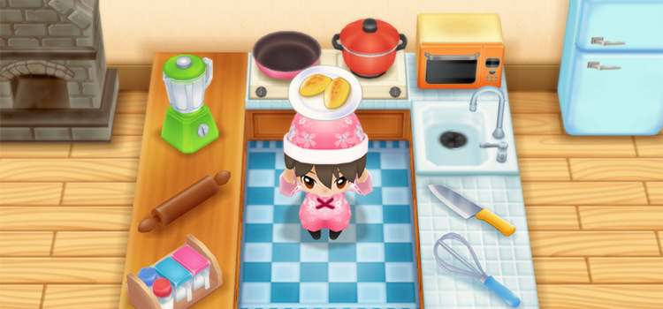 Holding a plate of Yam Dessert in SoS:FoMT