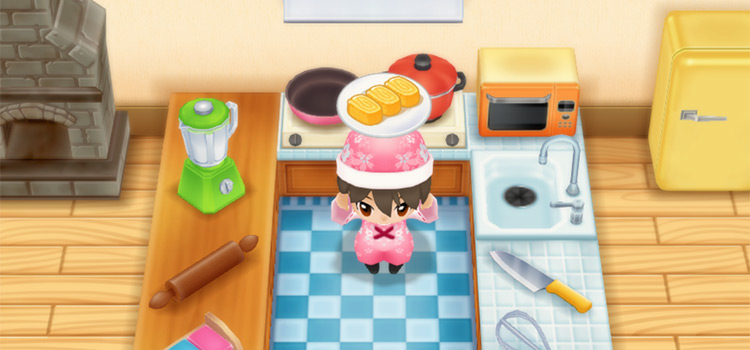 Holding a plate of Tamagoyaki in SoS:FoMT