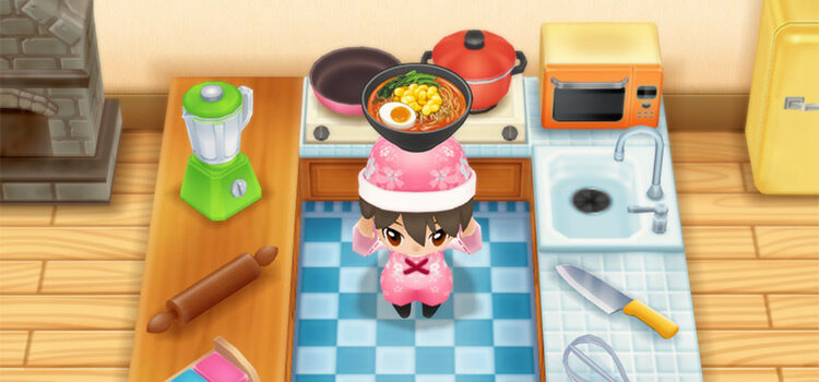 Holding a bowl of Spicy Ramen in SoS:FoMT