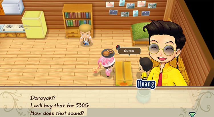 Huang offers to buy Dorayaki from the farmer. / Story of Seasons: Friends of Mineral Town