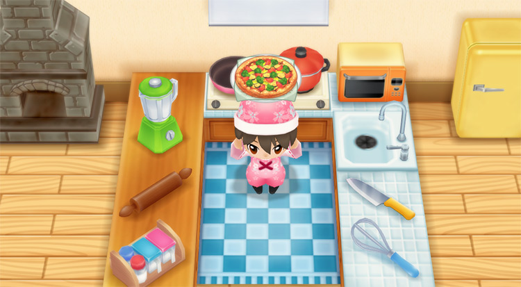The farmer gets inspired to cook Vegetable Pizza / Story of Seasons: Friends of Mineral Town