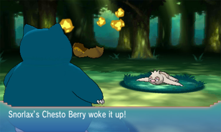 Chesto Berry wakes up Snorlax / Pokémon Omega Ruby and Alpha Sapphire