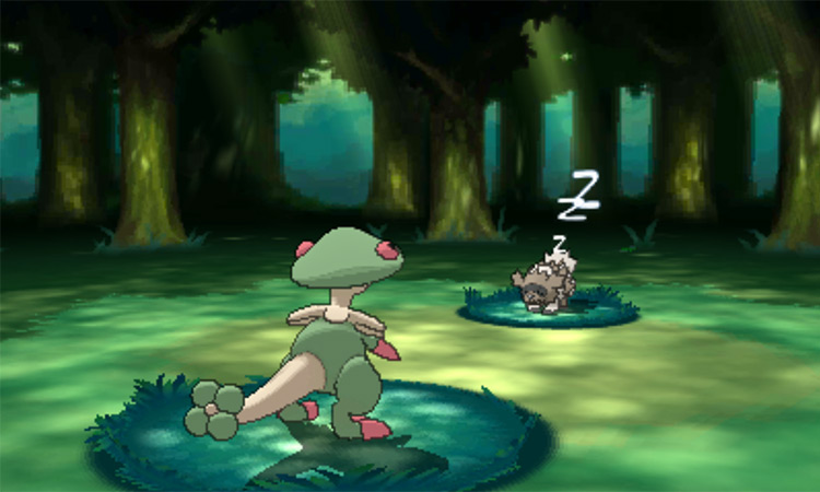 The opposing Pokémon is fast asleep / Pokémon Omega Ruby and Alpha Sapphire