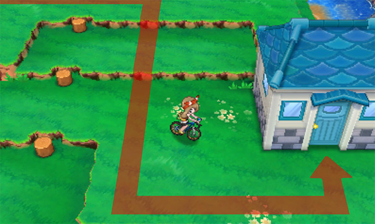 Outside the easternmost house in Lilycove City / Pokémon Omega Ruby and Alpha Sapphire
