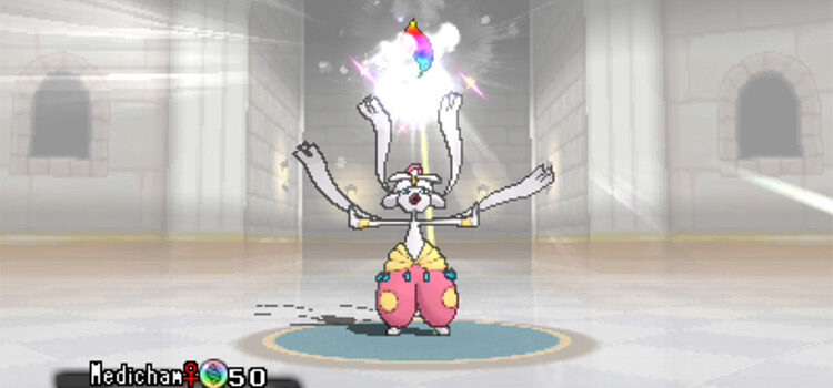 Mega Medicham in battle in Pokémon Omega Ruby