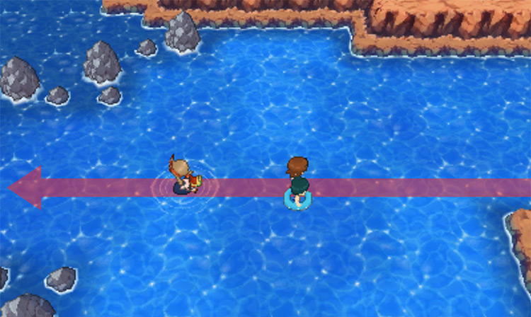 Surfing along Route 131 / Pokémon Omega Ruby and Alpha Sapphire