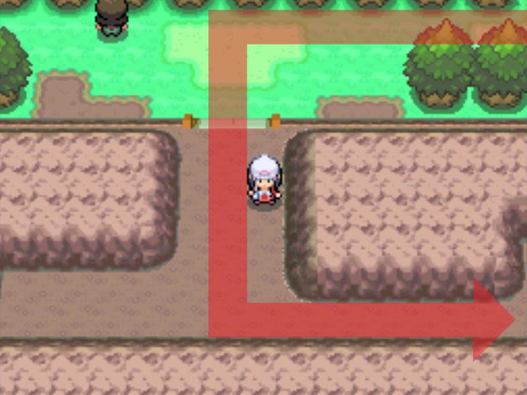 On the plateau turning right. / Pokémon Platinum