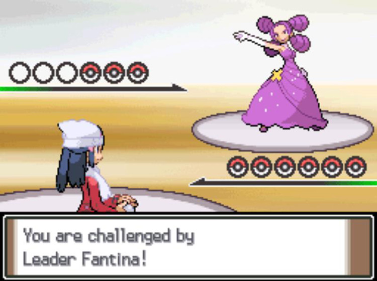 Battling Leader Fantina. / Pokémon Platinum