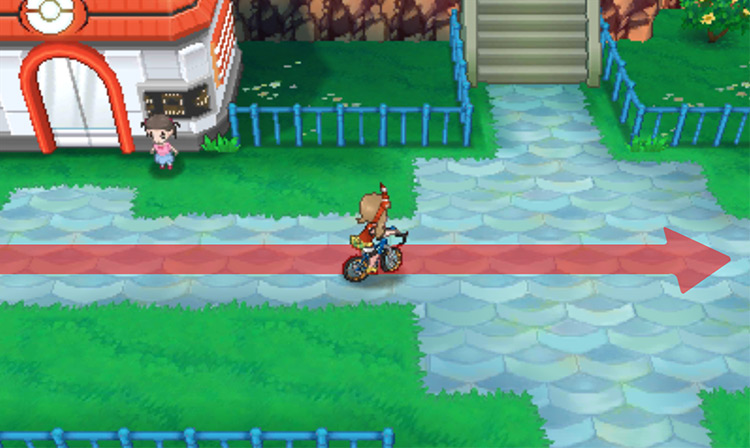 Outside Lilycove City’s Pokémon Center / Pokémon Omega Ruby and Alpha Sapphire