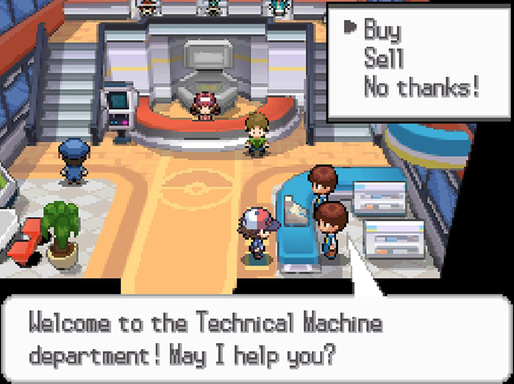 Buying TM11 Sunny Day from the clerk by the entrance / Pokémon Black/White