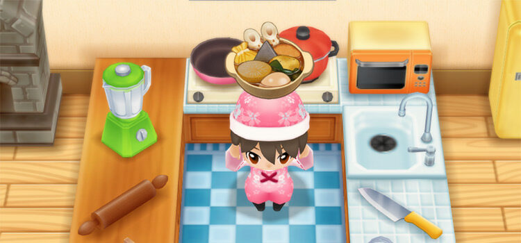 Holding a bowl of Oden in SoS:FoMT