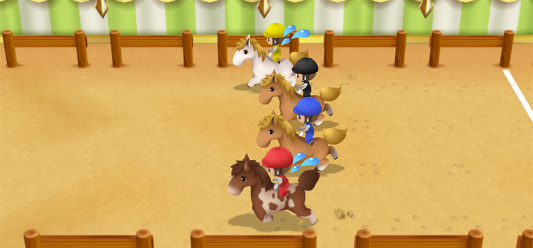 Horses running in the Spring Derby in SoS:FoMT