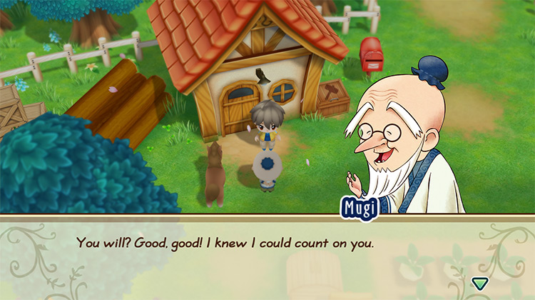 The farmer adopts a horse from Mugi. / Story of Seasons: Friends of Mineral Town