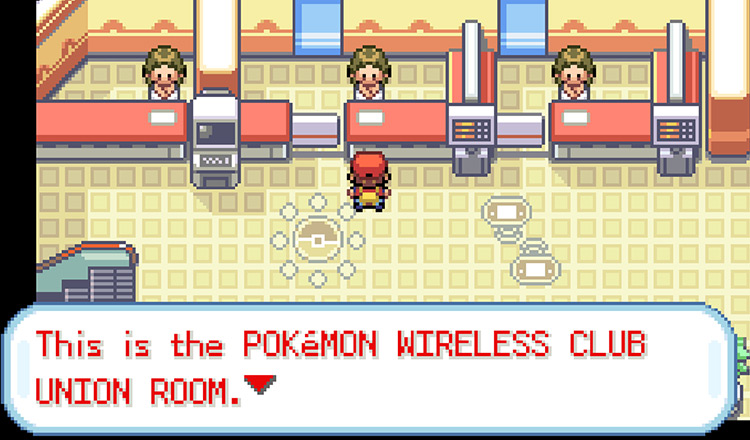 Talking to the Wireless Club Union Room attendant / Pokémon FRLG
