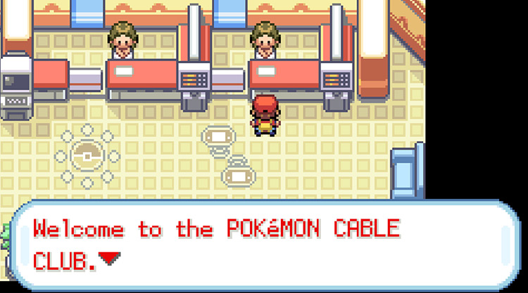 Talking with the Pokémon Cable Club attendant / Pokémon FRLG
