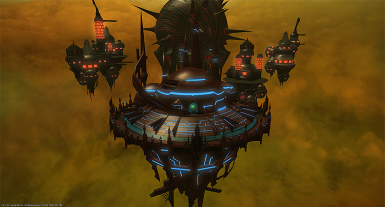 The Fractal Continuum as seen from the skies of Azys Lla / Final Fantasy XIV