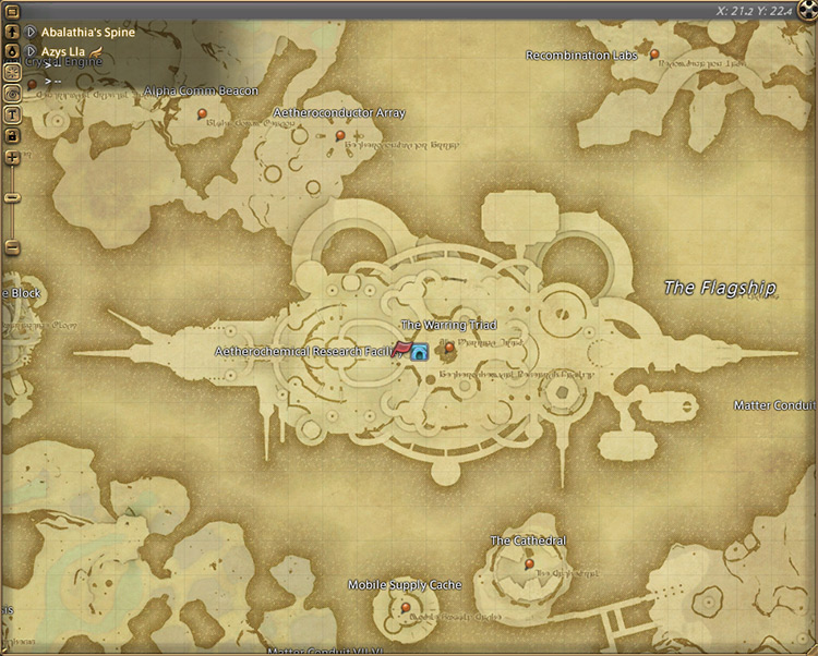 Wedge’s map location in Azys Lla / Final Fantasy XIV