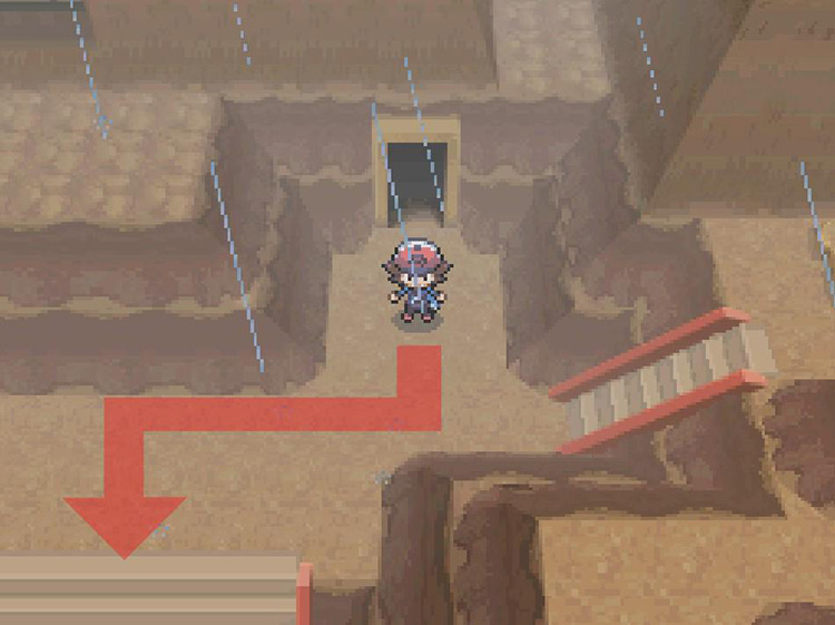 Continue south down the stairs. / Pokémon Black and White