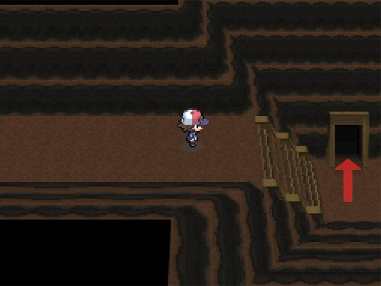 Continue east down the stairs and enter the door on the left. / Pokémon Black and White