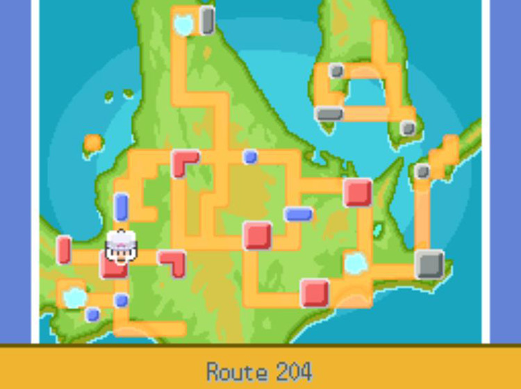 TM03 Water Pulse’s location on the Town Map / Pokémon Platinum