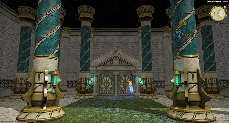 The great library’s entrance in The Dravanian Hinterlands / Final Fantasy XIV