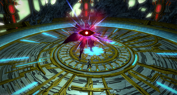 Turn your character away from the boss to avoid the gaze attack / Final Fantasy XIV
