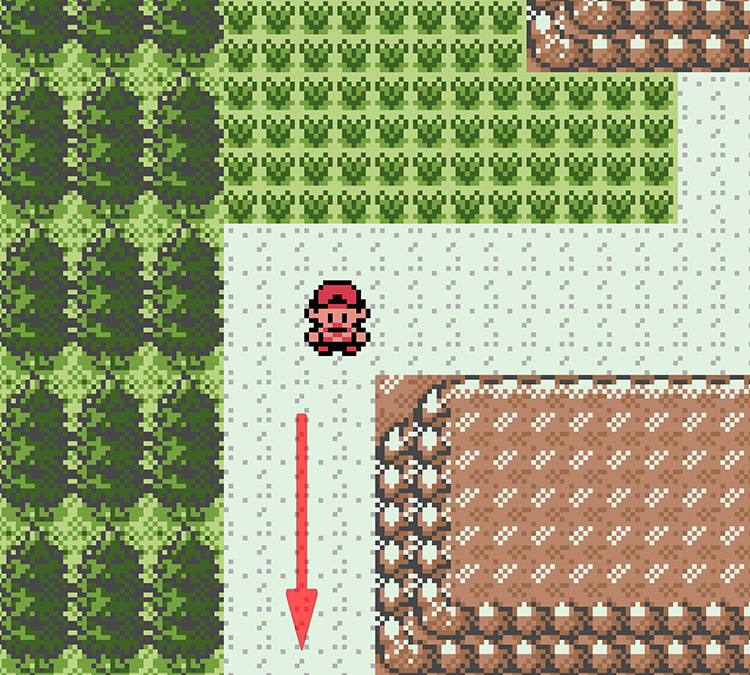 After going west, follow the path south / Pokémon Crystal