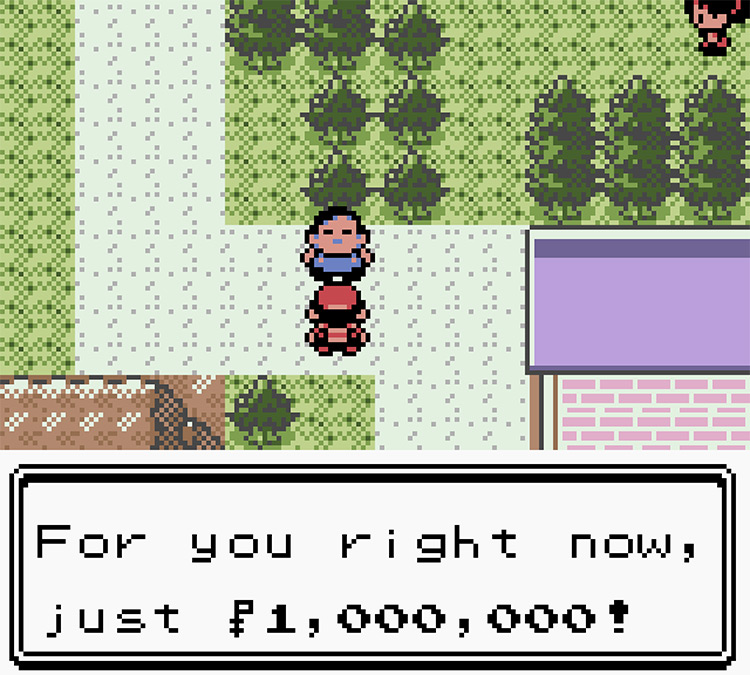 This guy next to the Pokémon Center will try to scam you / Pokémon Crystal