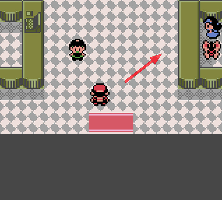 Talk to the lady on the right / Pokémon Crystal