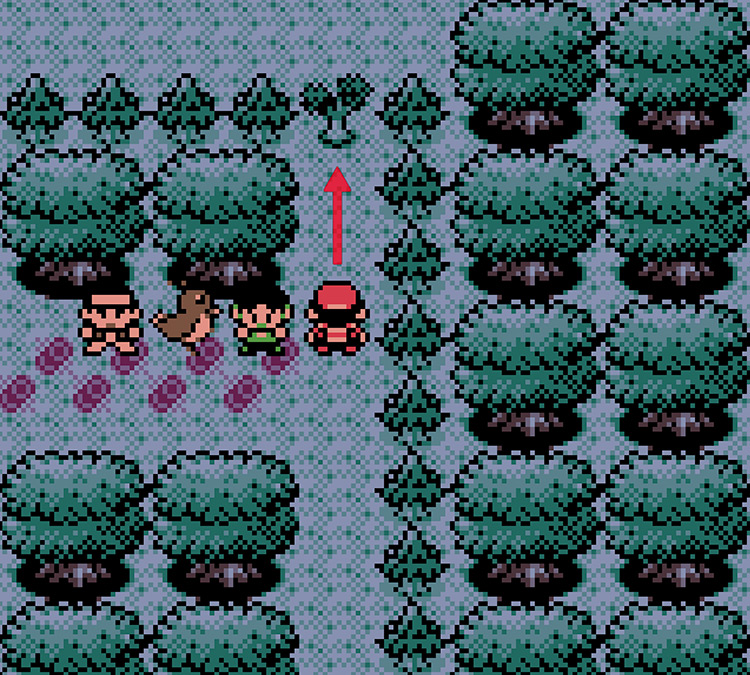 Chop down the tree that looks different from the others / Pokémon Crystal