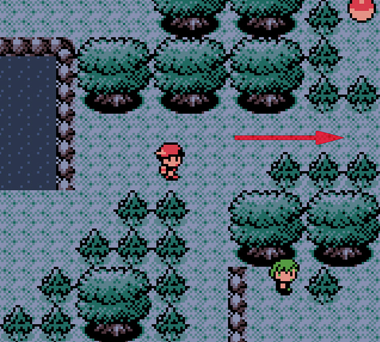 Get to the green-haired guy in the bottom-right / Pokémon Crystal