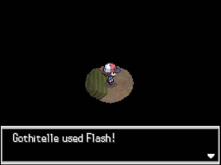 Light-up the basement floor using Flash. / Pokémon Black and White