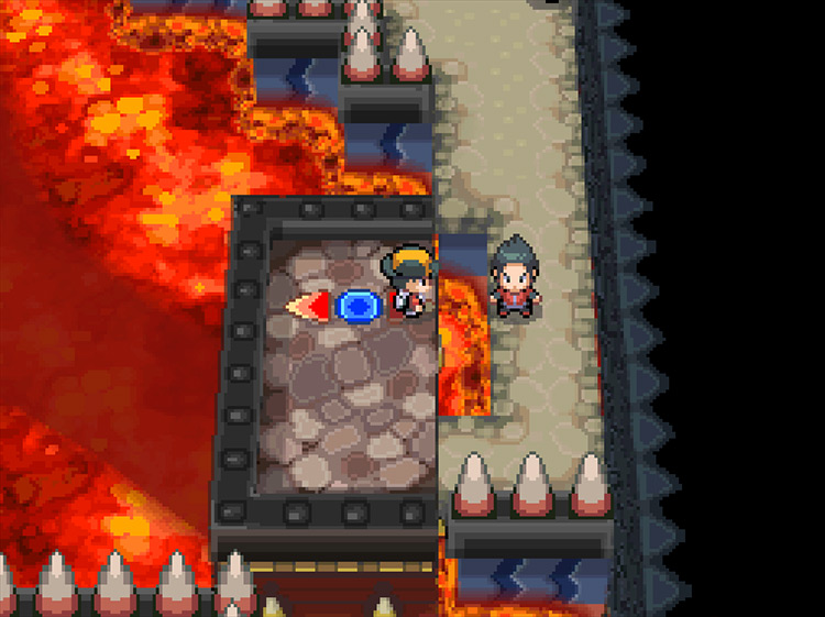 The orientation of the platform if you did the second puzzle right. / Pokémon HeartGold and SoulSilver