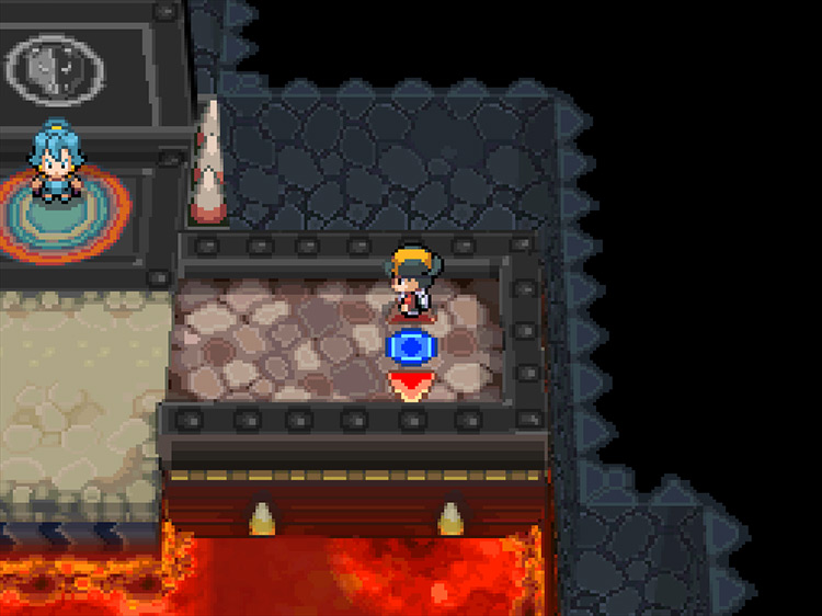 The orientation of the platform after completing the third puzzle. / Pokémon HeartGold and SoulSilver