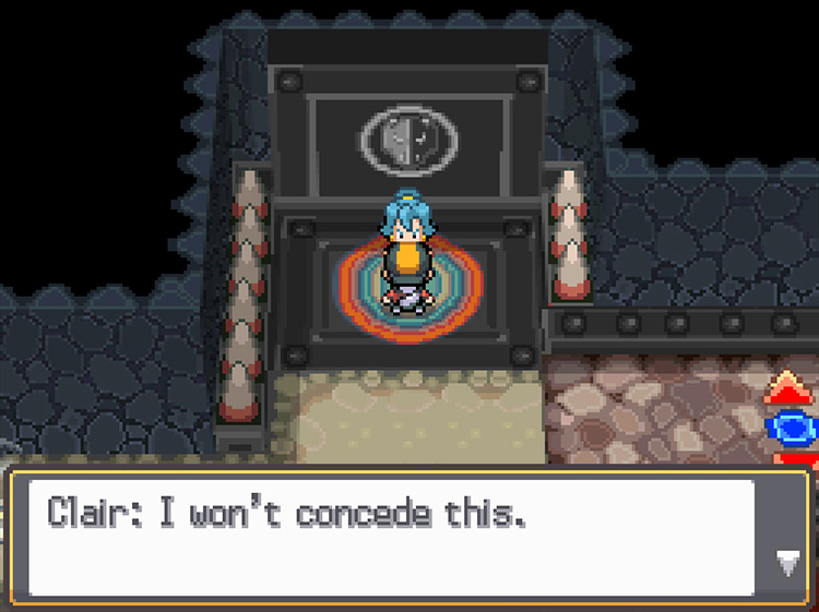 Clair refusing to give the player the Rising Badge. / Pokémon HeartGold and SoulSilver