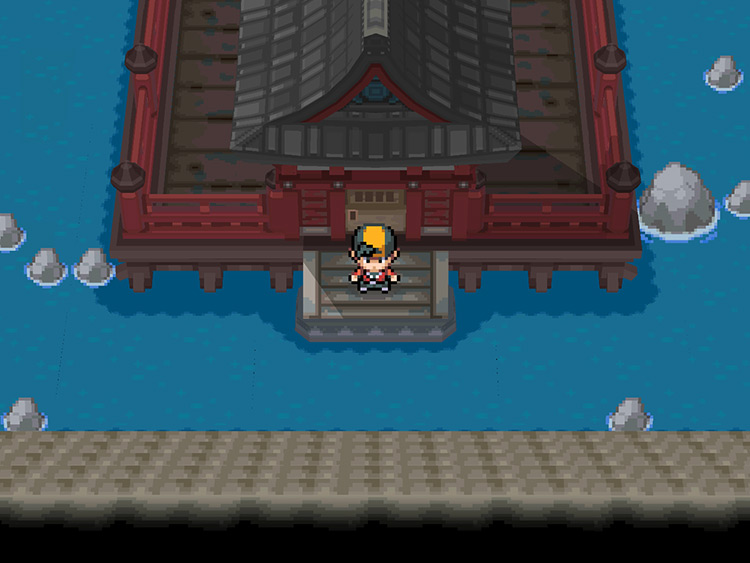 Outside the Shrine within the Dragon’s Den / Pokémon HGSS